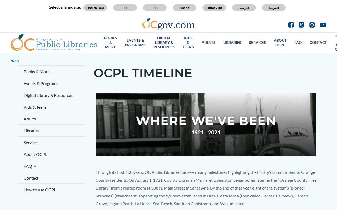 Stanton city directory research on the Orange County Public Libraries timeline
