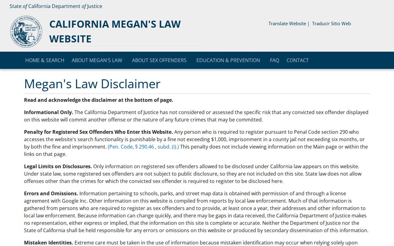 Stanton neighbors California Megan's Law registry source