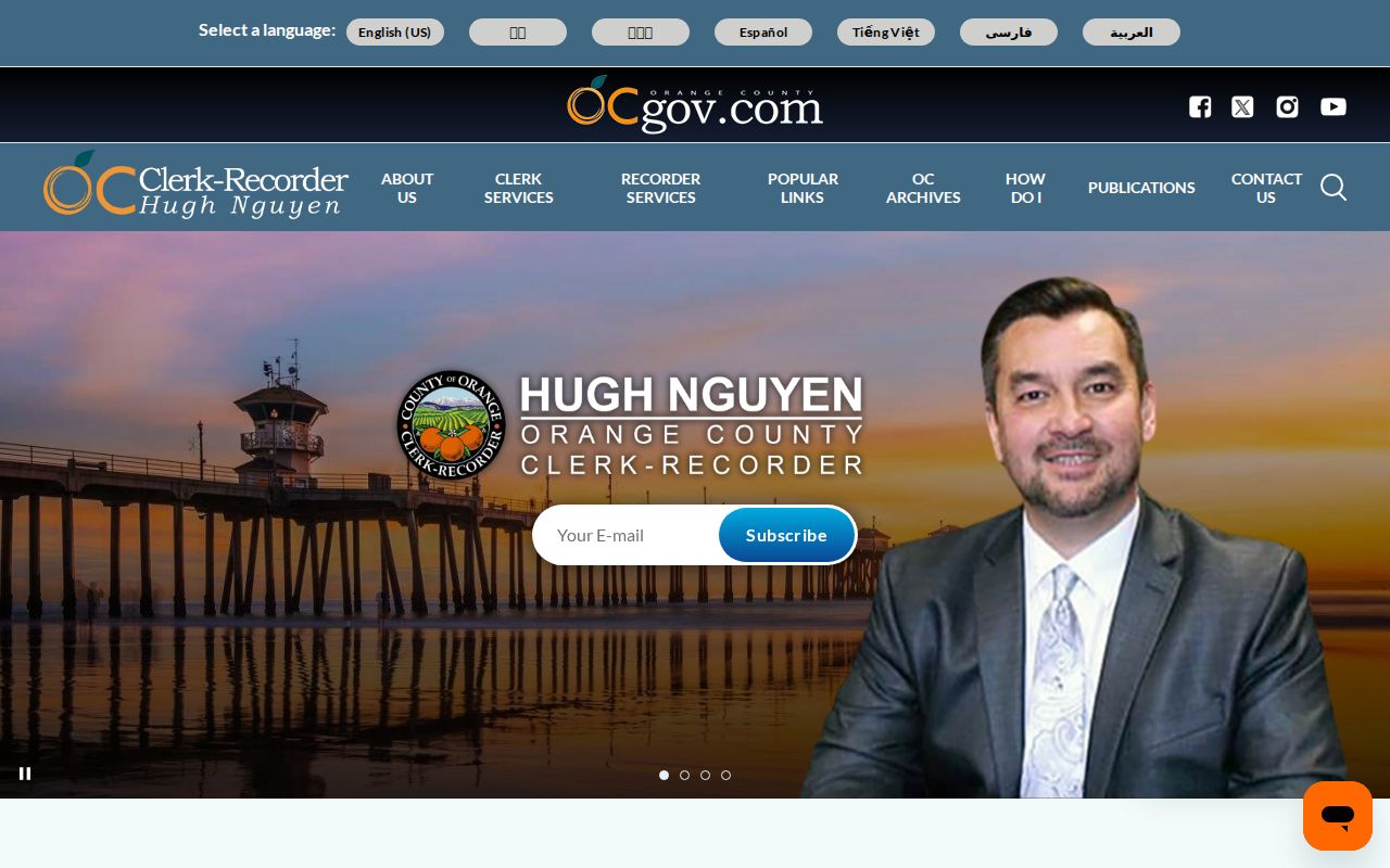 Stanton neighbors Orange County Clerk-Recorder public records source
