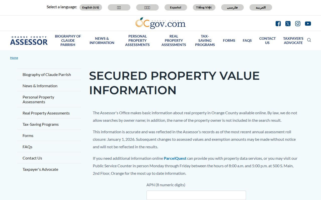 Stanton street directory assessed value parcel search